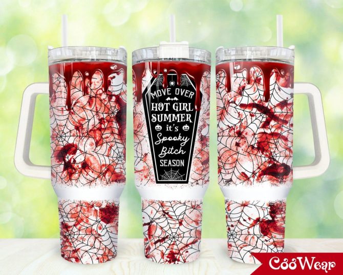 Blood Halloween Custom Stanley Quencher 40Oz Stainless Steel Tumbler With Handle