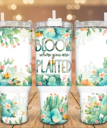 Blooming Fucculent Custom Stanley Quencher 40Oz Stainless Steel Tumbler With Handle