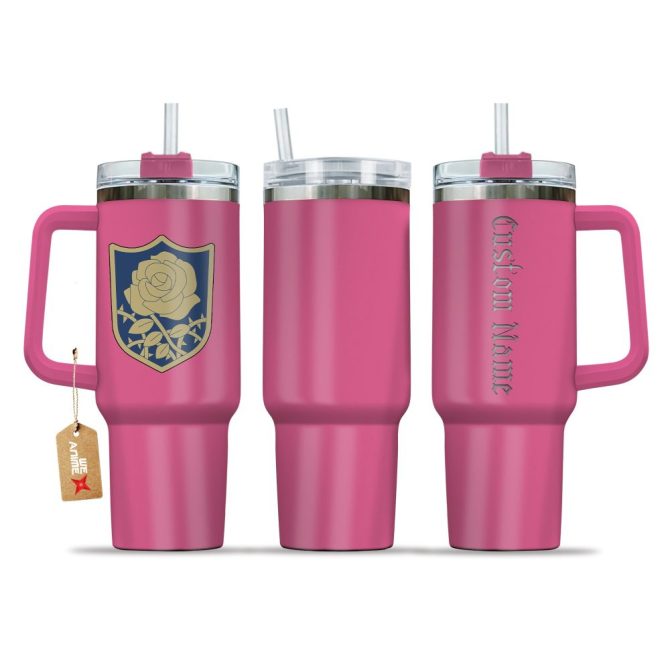 Blue Rose Black Clover Anime Custom Stanley Quencher 40Oz Stainless Steel Tumbler With Handle