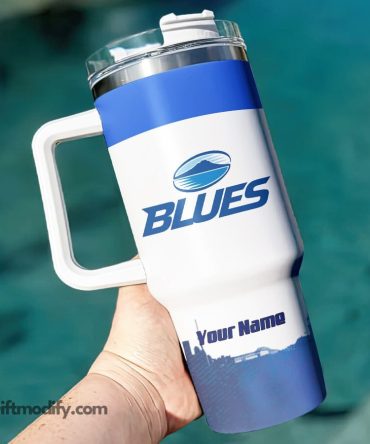 Blues Super Rugby Custom Stanley Quencher 40Oz Stainless Steel Tumbler With Handle