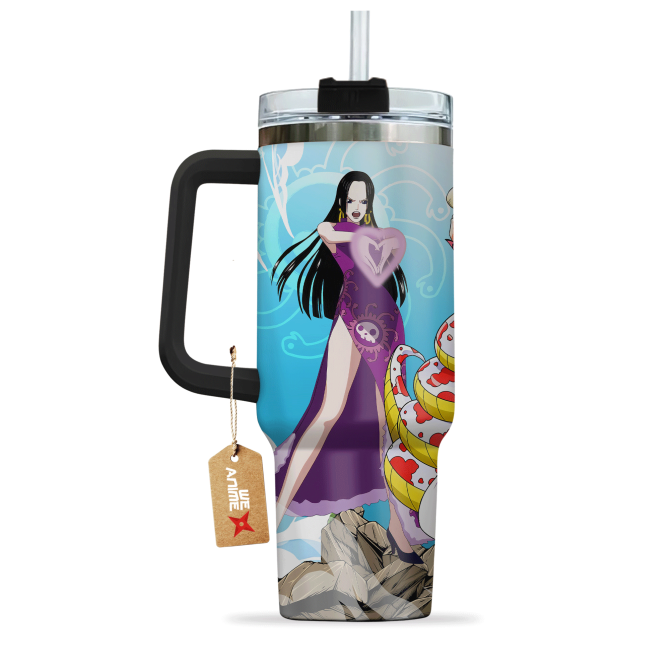 Boa Hancock One Piece Anime Custom Stanley Quencher 40Oz Stainless Steel Tumbler With Handle - Image 4