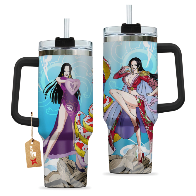 Boa Hancock One Piece Anime Custom Stanley Quencher 40Oz Stainless Steel Tumbler With Handle - Image 2