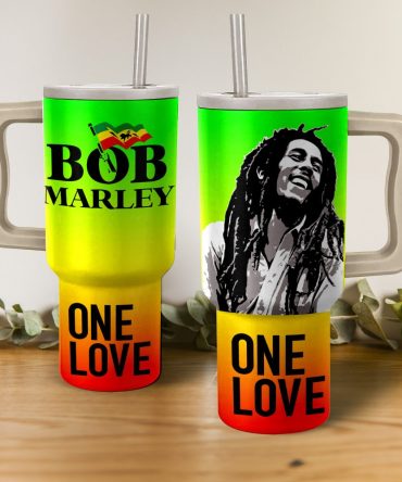 Bob Marley Music Custom Stanley Quencher 40Oz Stainless Steel Tumbler With Handle