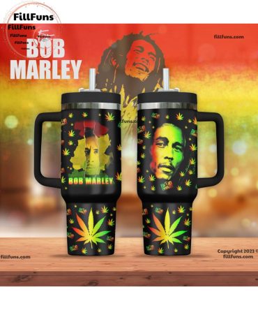 Bob Marley Music Custom Stanley Quencher 40Oz Stainless Steel Tumbler With Handle
