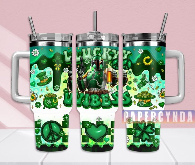 Boba Fett Star Wars Custom Stanley Quencher 40Oz Stainless Steel Tumbler With Handle