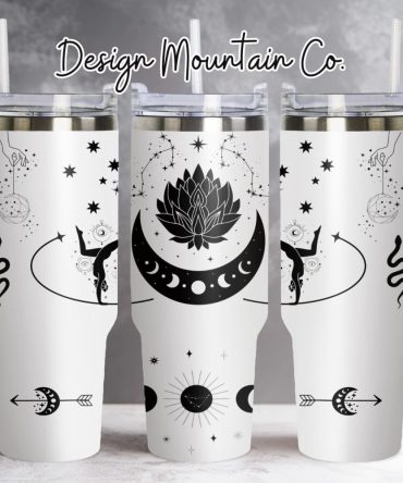 Boho Sun And Moon Custom Stanley Quencher 40Oz Stainless Steel Tumbler With Handle