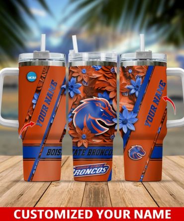Boise State Broncos Ncaa Custom Stanley Quencher 40Oz Stainless Steel Tumbler With Handle