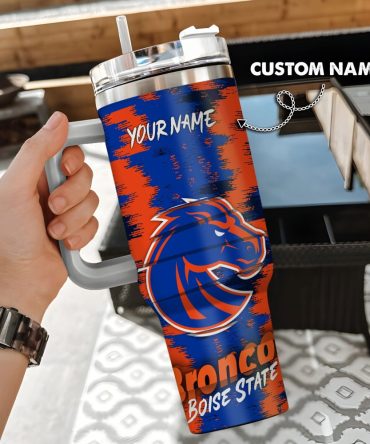 Boise State Broncos Ncaa Custom Stanley Quencher 40Oz Stainless Steel Tumbler With Handle