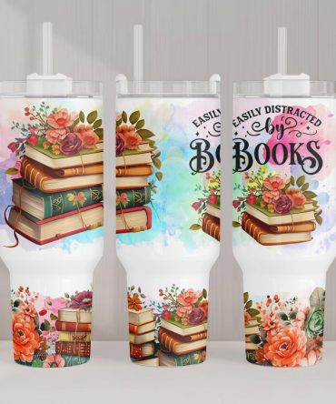 Bookworm Custom Stanley Quencher 40Oz Stainless Steel Tumbler With Handle