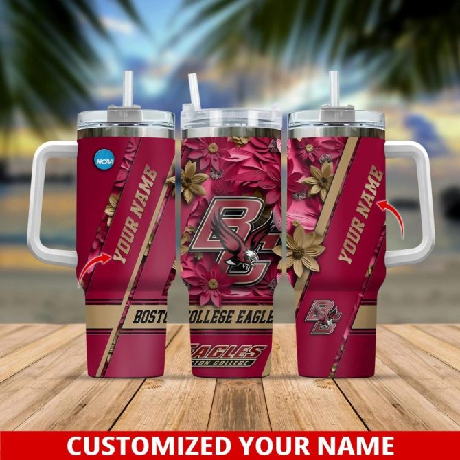 Boston College Eagles Ncaa Custom Stanley Quencher 40Oz Stainless Steel Tumbler With Handle
