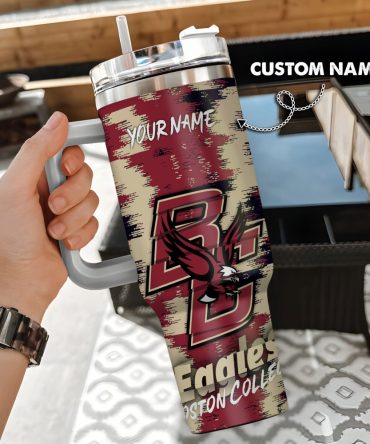 Boston College Eagles Ncaa Custom Stanley Quencher 40Oz Stainless Steel Tumbler With Handle