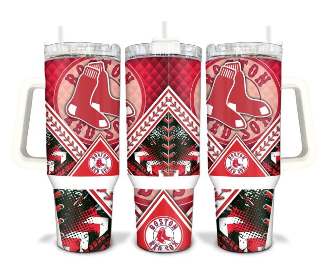 Boston Red Sox Mlb Custom Stanley Quencher 40Oz Stainless Steel