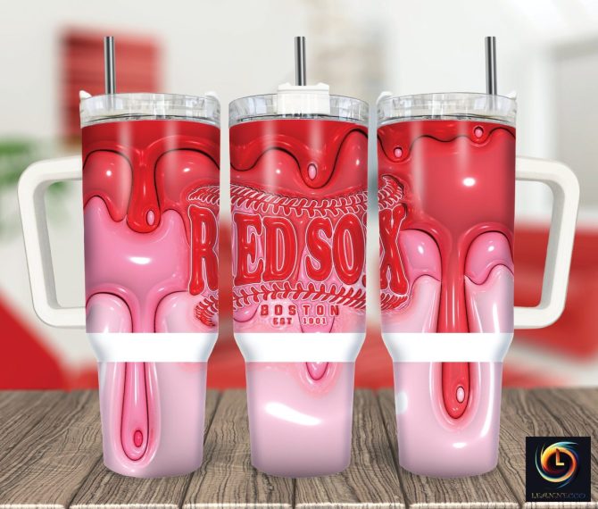 Boston Red Sox Mlb Custom Stanley Quencher 40Oz Stainless Steel Tumbler With Handle