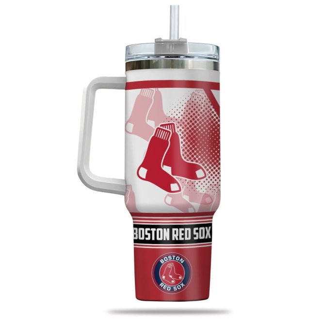 Boston Red Sox Mlb Custom Stanley Quencher 40Oz Stainless Steel Tumbler With Handle - Image 3