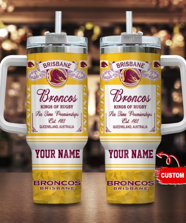 Brisbane Broncos Kings Of Rugby Nrl Custom Stanley Quencher 40Oz Stainless Steel Tumbler With Handle