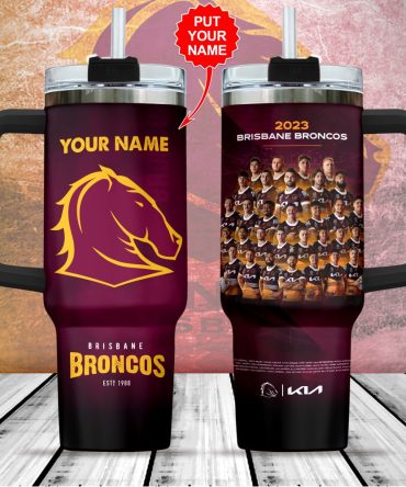 Brisbane Broncos Nrl Custom Stanley Quencher 40Oz Stainless Steel Tumbler With Handle