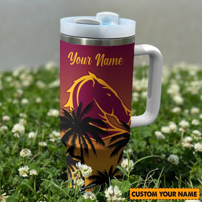 Brisbane Broncos Nrl Custom Stanley Quencher 40Oz Stainless Steel Tumbler With Handle - Image 2