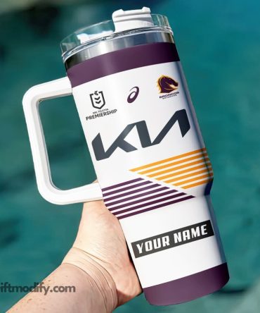 Brisbane Broncos Nrl Custom Stanley Quencher 40Oz Stainless Steel Tumbler With Handle
