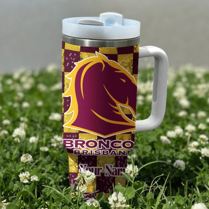 Brisbane Broncos Nrl Custom Stanley Quencher 40Oz Stainless Steel Tumbler With Handle - Image 2