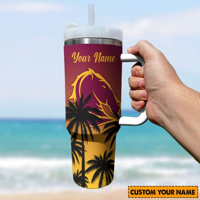 Brisbane Broncos Nrl Custom Stanley Quencher 40Oz Stainless Steel Tumbler With Handle - Image 3