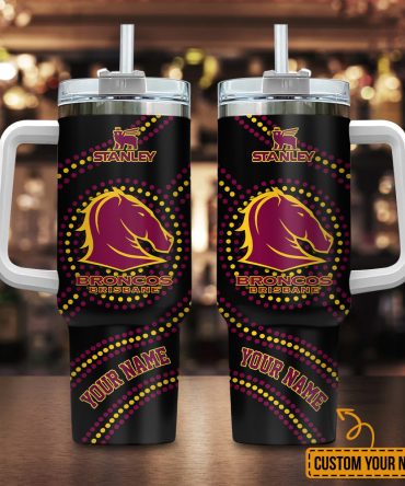 Brisbane Broncos Nrl Custom Stanley Quencher 40Oz Stainless Steel Tumbler With Handle
