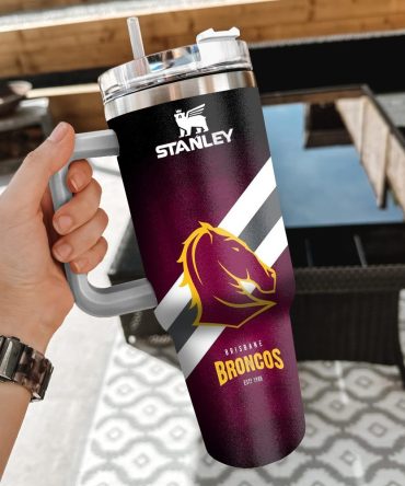 Brisbane Broncos Nrl Custom Stanley Quencher 40Oz Stainless Steel Tumbler With Handle