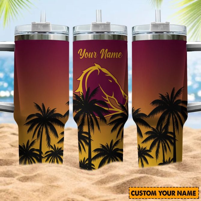 Brisbane Broncos Nrl Custom Stanley Quencher 40Oz Stainless Steel Tumbler With Handle - Image 4
