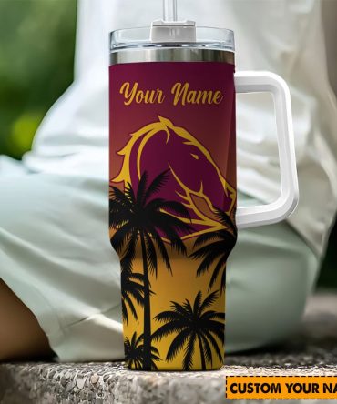Brisbane Broncos Nrl Custom Stanley Quencher 40Oz Stainless Steel Tumbler With Handle