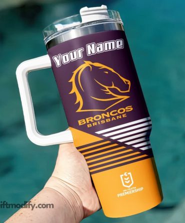 Brisbane Broncos Nrl Custom Stanley Quencher 40Oz Stainless Steel Tumbler With Handle