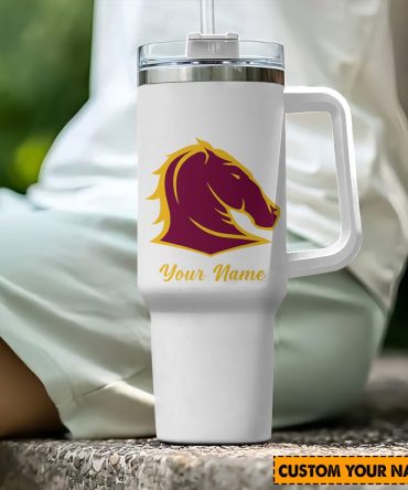 Brisbane Broncos Nrl Custom Stanley Quencher 40Oz Stainless Steel Tumbler With Handle