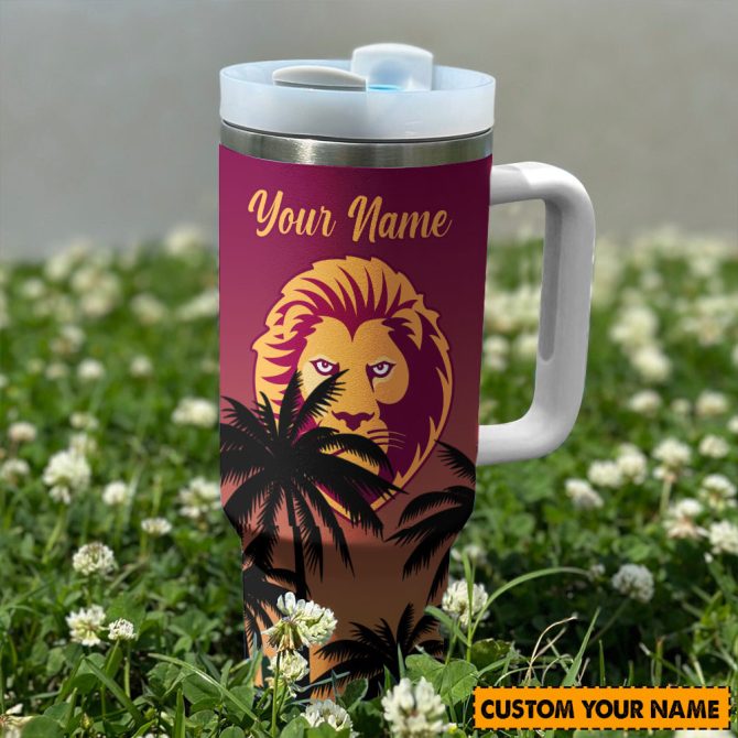 Brisbane Lions Afl Custom Stanley Quencher 40Oz Stainless Steel Tumbler With Handle - Image 2