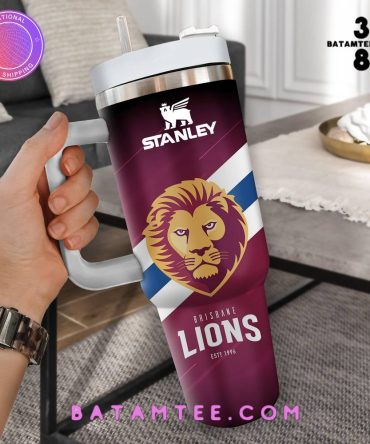 Brisbane Lions Afl Custom Stanley Quencher 40Oz Stainless Steel Tumbler With Handle