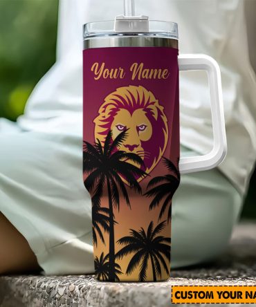 Brisbane Lions Afl Custom Stanley Quencher 40Oz Stainless Steel Tumbler With Handle