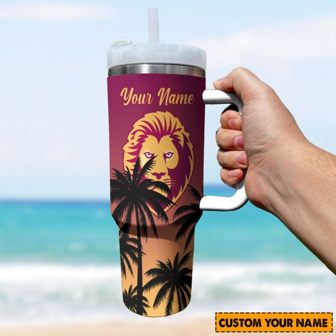 Brisbane Lions Afl Custom Stanley Quencher 40Oz Stainless Steel Tumbler With Handle - Image 3