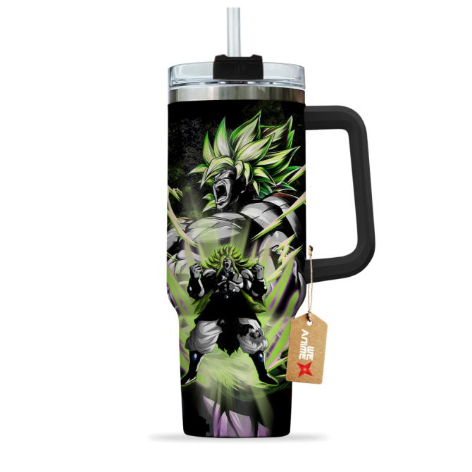 Broly Legendary Super Saiyan Dragon Ball Anime Custom Stanley Quencher 40Oz Stainless Steel Tumbler With Handle - Image 3