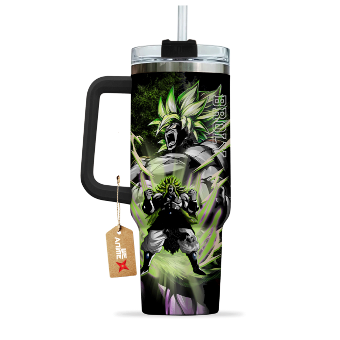 Broly Legendary Super Saiyan Dragon Ball Anime Custom Stanley Quencher 40Oz Stainless Steel Tumbler With Handle - Image 2