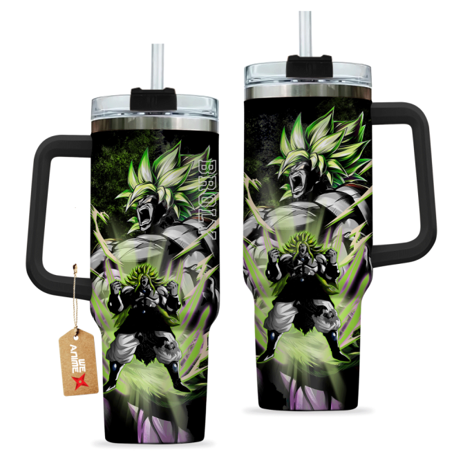 Broly Legendary Super Saiyan Dragon Ball Anime Custom Stanley Quencher 40Oz Stainless Steel Tumbler With Handle