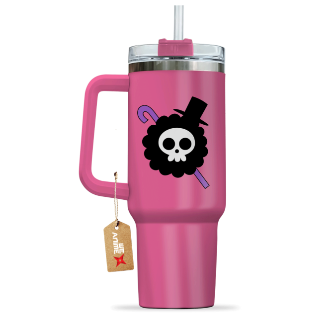 Brook One Piece Anime Custom Stanley Quencher 40Oz Stainless Steel Tumbler With Handle - Image 4