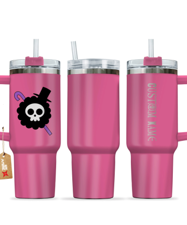 Brook One Piece Anime Custom Stanley Quencher 40Oz Stainless Steel Tumbler With Handle