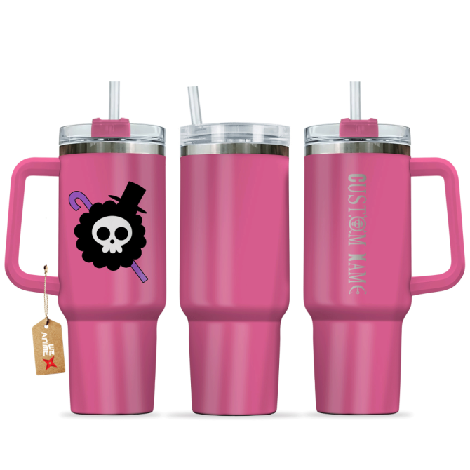 Brook One Piece Anime Custom Stanley Quencher 40Oz Stainless Steel Tumbler With Handle