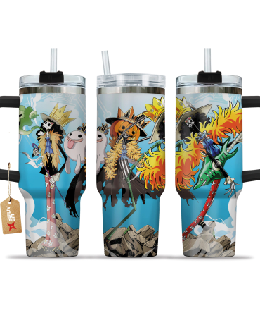 Brook One Piece Anime Custom Stanley Quencher 40Oz Stainless Steel Tumbler With Handle