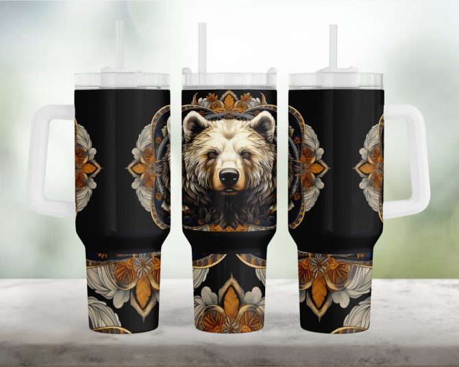 Brown Bear Custom Stanley Quencher 40Oz Stainless Steel Tumbler With Handle - Image 3