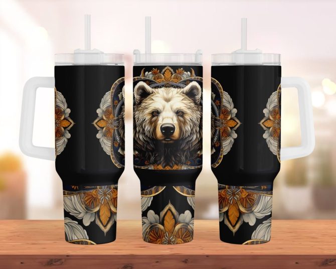 Brown Bear Custom Stanley Quencher 40Oz Stainless Steel Tumbler With Handle - Image 5