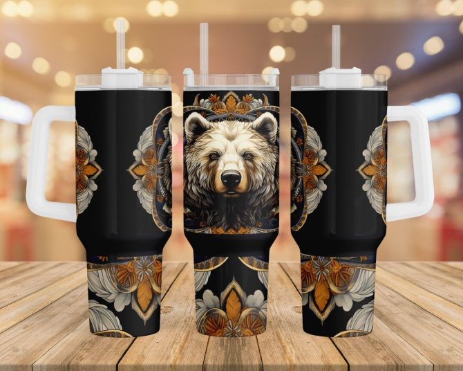 Brown Bear Custom Stanley Quencher 40Oz Stainless Steel Tumbler With Handle - Image 6