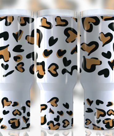 Brown Leopard Print Custom Stanley Quencher 40Oz Stainless Steel Tumbler With Handle