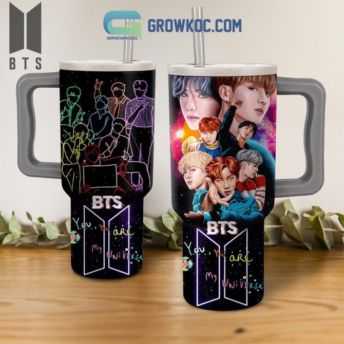 Bts Music Custom Stanley Quencher 40Oz Stainless Steel Tumbler With Handle