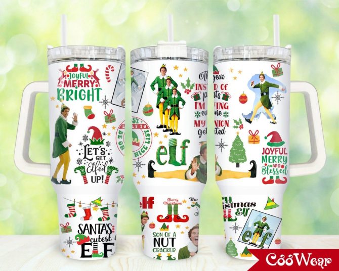Buddy Elf Movies Custom Stanley Quencher 40Oz Stainless Steel Tumbler With Handle