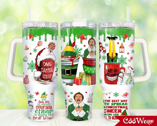 Buddy Elf Movies Custom Stanley Quencher 40Oz Stainless Steel Tumbler With Handle