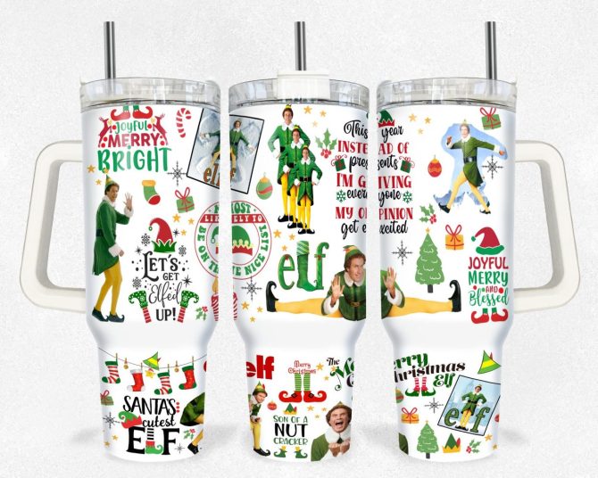 Buddy Elf Movies Custom Stanley Quencher 40Oz Stainless Steel Tumbler With Handle
