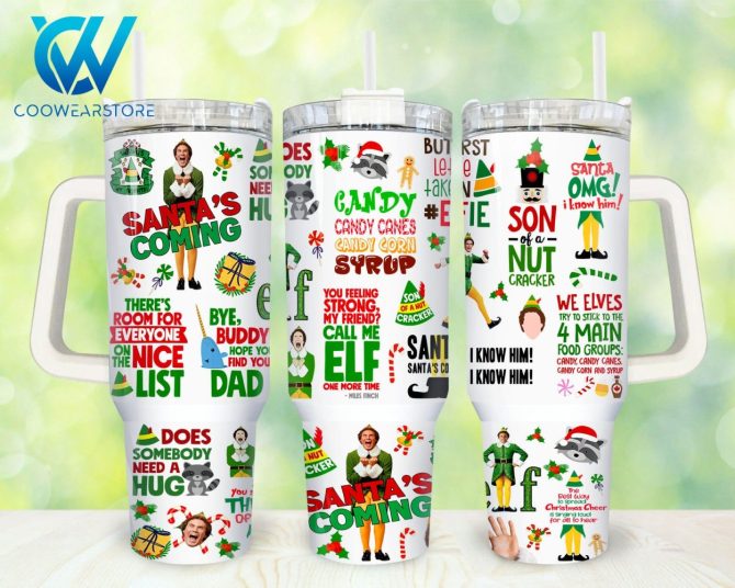 Buddy Elf Movies Custom Stanley Quencher 40Oz Stainless Steel Tumbler With Handle